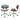 Two office chairs with dimensions marked on a white background