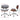 Two office chairs with dimensions marked on a white background