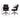 Black office chair with dimensions marked on a white background