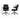 Black office chair with dimensions marked on a white background