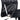 Black office chair with mesh backrest and armrests on a white background