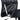 Black office chair with mesh backrest and armrests on a white background