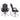 Black office chair with measurements on a white background