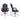 Black office chair with measurements on a white background