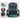 Black massage chair with dual padded back support and deep support features.