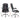 Black office chair with dimensions labeled on a white background
