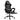 Black Grey office chair with armrests and footrest on a white background