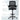 Black office chair with labeled features on a white background