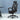 Black office chair with mesh backrest in a minimalistic room.