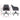 Gray office chair with dimensions marked on a white background