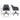 Gray office chair with dimensions marked on a white background