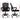 Black office chair with dimensions labeled on a white background