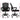Black office chair with dimensions labeled on a white background