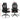 Two office chairs with dimensions marked on a white background