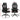 Two office chairs with dimensions marked on a white background