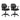 Two black office chairs with mesh backrests on a white background