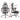 Ergonomic office chair with dimensions labeled on a white background