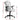Gray office chair with dimensions marked on a white background