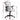 Gray office chair with dimensions marked on a white background