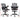 Gray office chair with dimensions on a white background