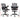 Gray office chair with dimensions on a white background