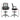 Black office chair with dimensions labeled on a white background