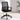 Black office chair in a room with a white floor and light-colored walls.