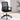 Black office chair in a room with a white floor and light-colored walls.