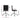 Black office chair with measurements on a white background