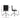 Black office chair with measurements on a white background
