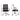 Measurement chart of a black office chair with dimensions labeled.