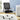 Black office chair with white base in a room with a desk and plant