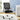Black office chair with white base in a room with a desk and plant