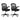 Two black office chairs with mesh backrests on a white background
