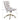 Gray office chair with gold base and measurements on a white background