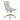 Gray office chair with gold base and measurements on a white background