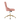 Pink office chair with gold accents on a white background