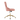 Pink office chair with gold accents on a white background