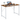 YES4HOMES Computer Desk Brown White 140 x 60 x 75cm