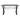 Black desk with a minimalist design on a white background