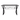 Black desk with a minimalist design on a white background