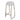 Bar stool with white seat and gold metal frame on a white background