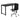 Black office desk with a matching black office chair on a white background