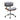 Gray office chair with wooden armrests and base on a white background