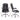 Black office chair with dimensions labeled on a white background