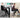 Two people using office chairs with height adjustment labels 'UP' and 'DOWN'.