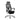 Black office chair with mesh backrest on a white background