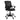 Black office chair with mesh backrest on a white background