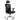 Black office chair with mesh back and adjustable armrests on a white background