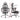 Ergonomic office chair with dimensions labeled on a white background